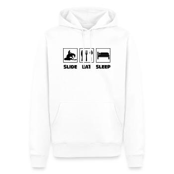Slide eat sleep Westernreiter Shirt - Männer Premium Bio Hoodie - Weiß - Vorne - Nico (187cm)