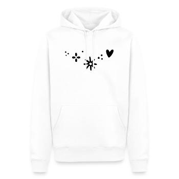 Herz Stern Muster - Männer Premium Bio Hoodie - Weiß - Vorne - Nico (187cm)