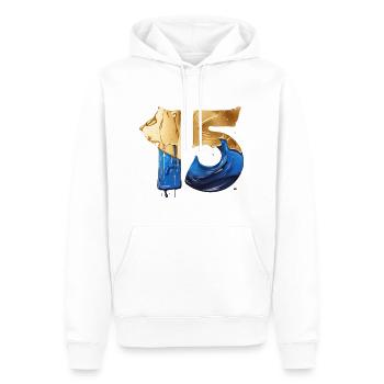 NR. 15 NUMMER 15 COOL 15. GEBURTSTAG - Männer Premium Bio Hoodie - Weiß - Vorne - Nico (187cm)