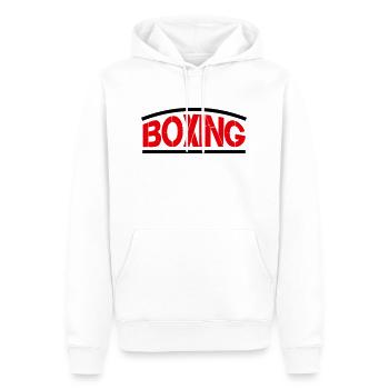 Boxing Boxes - Men’s Premium Organic Hoodie - white - Front - Nico (187cm)