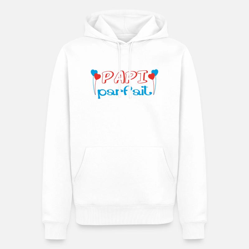 Perfektes PAPI - Männer Premium Bio Hoodie - Weiß