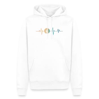 Retro Heartbeat Spoon and Fork - Men’s Premium Organic Hoodie - white - Front - Nico (187cm)