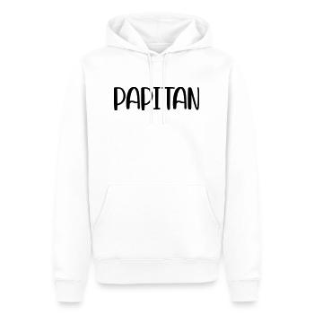 Papa de papa père Fête des pères Chemise premium homme - Sweat à capuche Premium bio Homme - blanc - Devant - Nico (187cm)