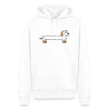 chien long teckel drôle long dessiné cool dessin animé - Sweat à capuche Premium bio Homme - blanc - Devant - Nico (187cm)