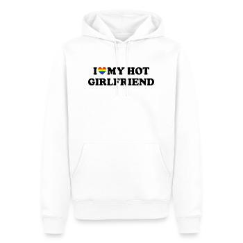 I Love My Hot Girlfriend Ich Liebe Meine Freundin - Men’s Premium Organic Hoodie - white - Front - Nico (187cm)
