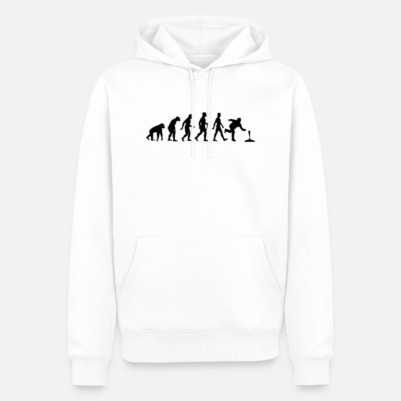 Evolution Stockschiessen - Männer Premium Bio Hoodie - Weiß