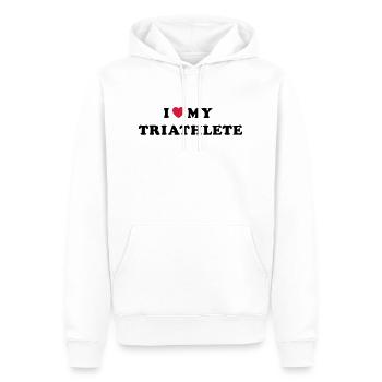 i love my triathlete - Männer Premium Bio Hoodie - Weiß - Vorne - Nico (187cm)