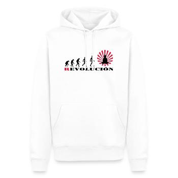 r-evolution, Evolution, darvin, revolution, Buddha - Männer Premium Bio Hoodie - Weiß - Vorne - Nico (187cm)