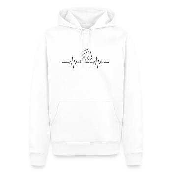 music_beat_2__f1 - Männer Premium Bio Hoodie - Weiß - Vorne - Nico (187cm)