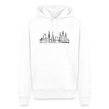 hamburg_lines - Sweat à capuche Premium bio Homme - blanc - Devant - Nico (187cm)