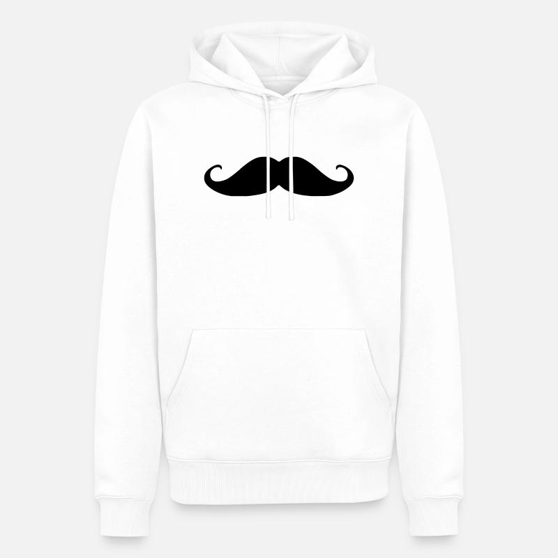 Moustache - Männer Premium Bio Hoodie - Weiß