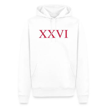 26 - Men’s Premium Organic Hoodie - white - Front - Nico (187cm)