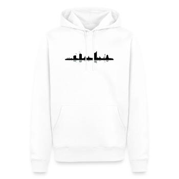 Leipzig Skyline - Sweat à capuche Premium bio Homme - blanc - Devant - Nico (187cm)