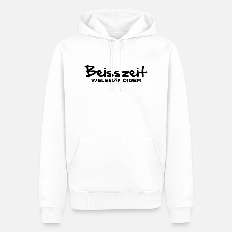 beisszeit_welsbaendiger - Männer Premium Bio Hoodie - Weiß
