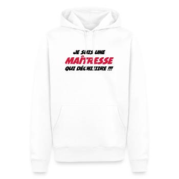 Je suis une Maîtresse qui déchiiiire !!! - Sweat à capuche Premium bio Homme - blanc - Devant - Nico (187cm)
