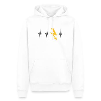 strom puls herzschlag frequenz elektrisch blitz en - Männer Premium Bio Hoodie - Weiß - Vorne - Nico (187cm)