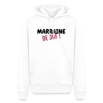 Parrain / Marraine / Filleule / Filleul - Sweat à capuche Premium bio Homme - blanc - Devant - Nico (187cm)