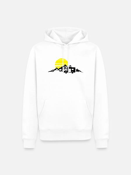 Freizeit - Wohnmobil Berge - Männer Premium Bio Hoodie - Weiß