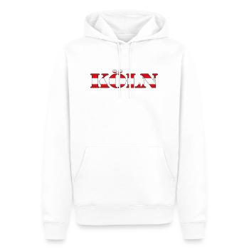 "Köln" Rot-Weiss [Stencil] - Männer Premium Bio Hoodie - Weiß - Vorne - Nico (187cm)