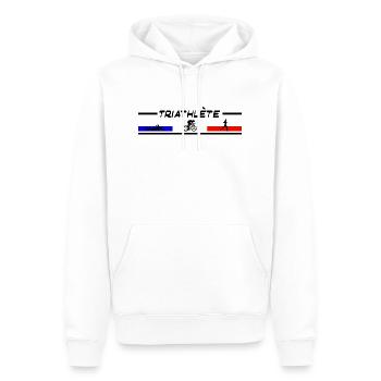 triathlète - Sweat à capuche Premium bio Homme - blanc - Devant - Nico (187cm)