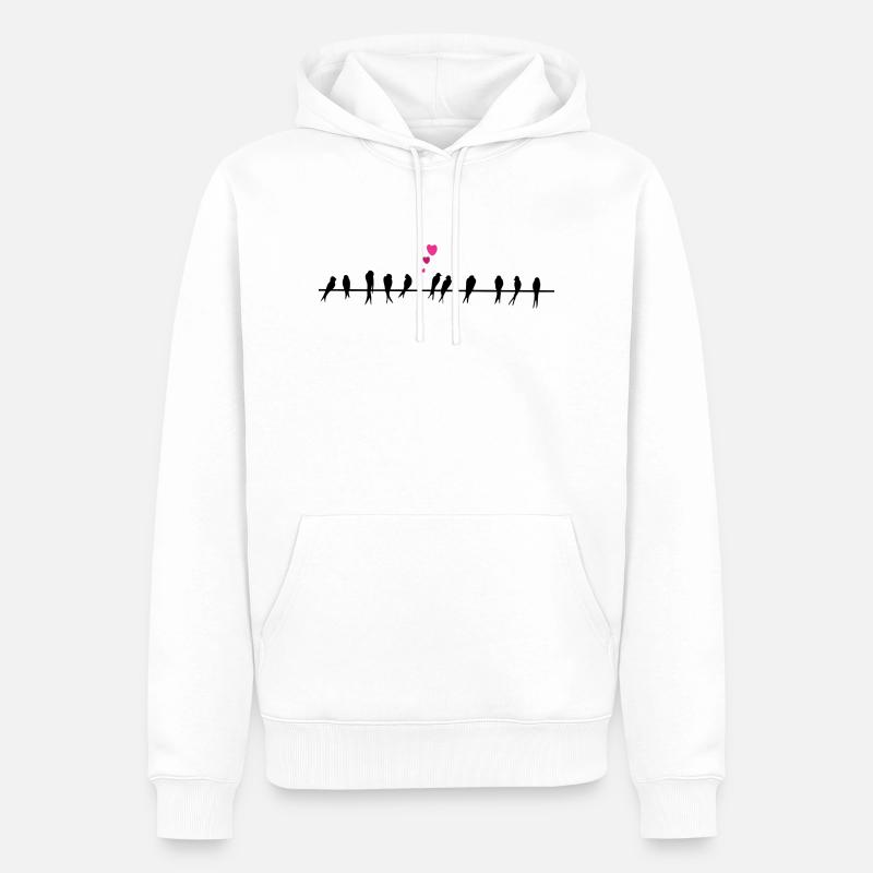 Vogel - Männer Premium Bio Hoodie - Weiß