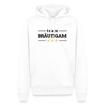 Team Bräutigam | Junggesellenabschied | Poltern - Männer Premium Bio Hoodie - Weiß - Vorne - Nico (187cm)