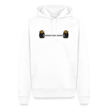 Haltérophilie Français Fries Bodybuilder - Sweat à capuche Premium bio Homme - blanc - Devant - Nico (187cm)