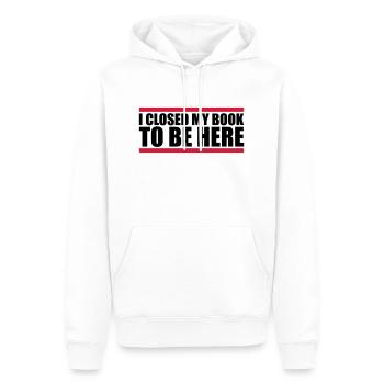 I closed my book - Männer Premium Bio Hoodie - Weiß - Vorne - Nico (187cm)