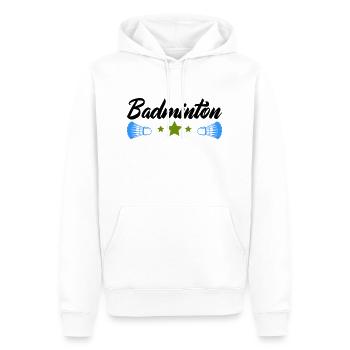 badminton - Männer Premium Bio Hoodie - Weiß - Vorne - Nico (187cm)
