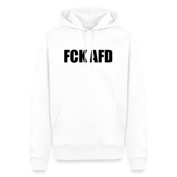 FUCK AFD - Männer Premium Bio Hoodie - Weiß - Vorne - Nico (187cm)