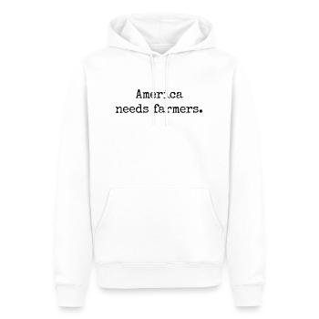 L’Amérique a besoin d’agriculteurs - cadeau pour les agriculteurs des États-Unis - Sweat à capuche Premium bio Homme - blanc - Devant - Nico (187cm)