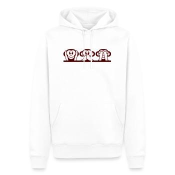 3 singes sages n’entendent rien dire voir s’amuser avec les singes - Sweat à capuche Premium bio Homme - blanc - Devant - Nico (187cm)