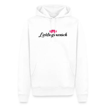 Lieblingsmensch - Männer Premium Bio Hoodie - Weiß - Vorne - Nico (187cm)