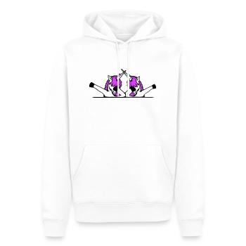 2 Licornes Dabbing Dab Danse Soirée Pose Geste Équipe - Sweat à capuche Premium bio Homme - blanc - Devant - Nico (187cm)