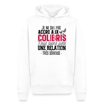 Colibri Oiseau Mouche Animal Cadeau Jardin Humour - Sweat à capuche Premium bio Homme - blanc - Devant - Nico (187cm)