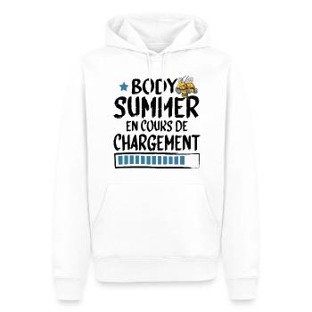 Body Summer Chargement Cadeau Musculation - Sweat à capuche Premium bio Homme - blanc - Devant - Nico (187cm)