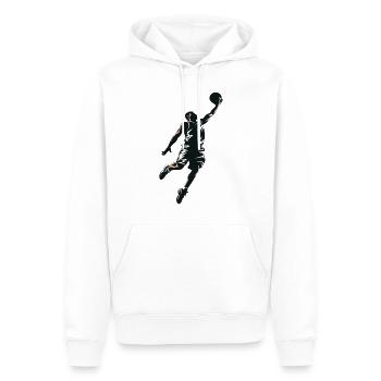 Basketballspieler, der einen Dunk macht - Männer Premium Bio Hoodie - Weiß - Vorne - Nico (187cm)