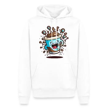 Améliorez votre espresso - Sweat à capuche Premium bio Homme - blanc - Devant - Nico (187cm)