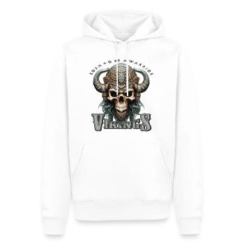 Ein Totenkopf mit Wikingerhelm - Männer Premium Bio Hoodie - Weiß - Vorne - Nico (187cm)