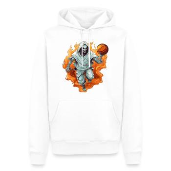 Basketball Gespenst - Männer Premium Bio Hoodie - Weiß - Vorne - Nico (187cm)