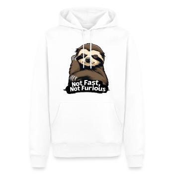 Faultier Not Fast Not Furious - Männer Premium Bio Hoodie - Weiß - Vorne - Nico (187cm)