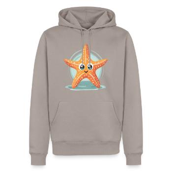 Seestern - Männer Premium Bio Hoodie - Taupe - Vorne - Nico (187cm)