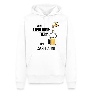 Mein Lieblingstier? Der Zapfhahn! (Bier / 2C) - Männer Premium Bio Hoodie - Weiß - Vorne - Nico (187cm)