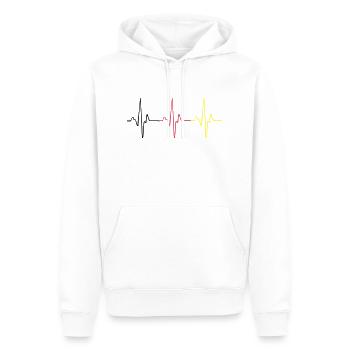 Deutschland Herzschlag - Männer Premium Bio Hoodie - Weiß - Vorne - Nico (187cm)