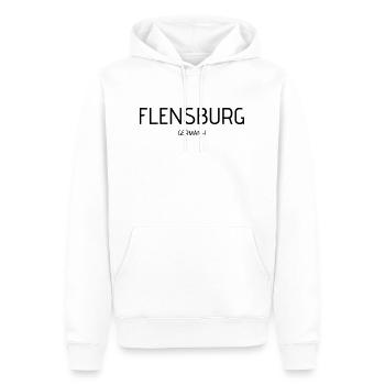 Flensburg - Männer Premium Bio Hoodie - Weiß - Vorne - Nico (187cm)