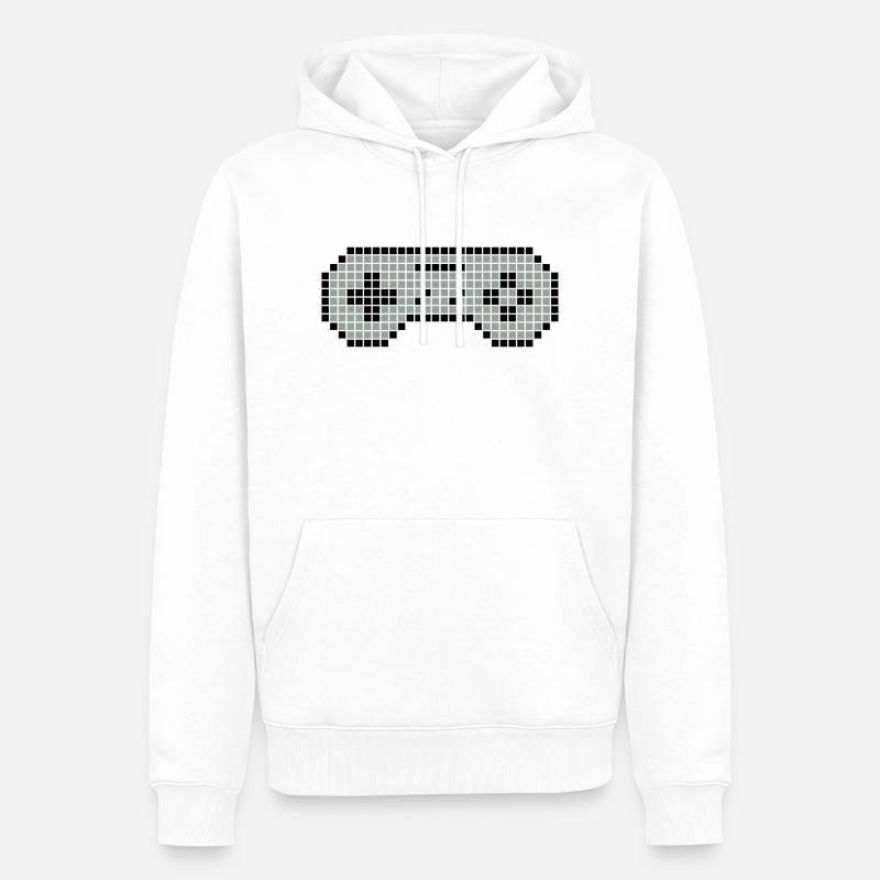 Manette à 8 bits 02 - Sweat à capuche Premium bio Homme - blanc