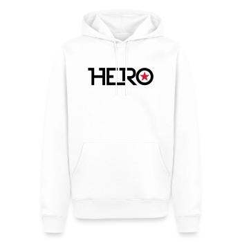 hero - Männer Premium Bio Hoodie - Weiß - Vorne - Nico (187cm)