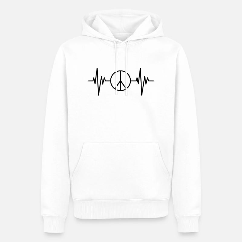 Peace Pulse - Männer Premium Bio Hoodie - Weiß