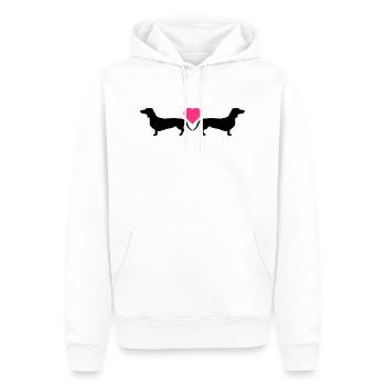 Mein Herz für Dackel - Männer Premium Bio Hoodie - Weiß - Vorne - Nico (187cm)