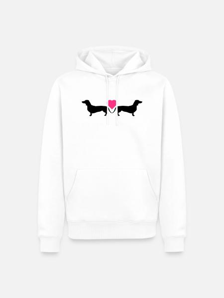 Mein Herz für Dackel - Männer Premium Bio Hoodie - Weiß